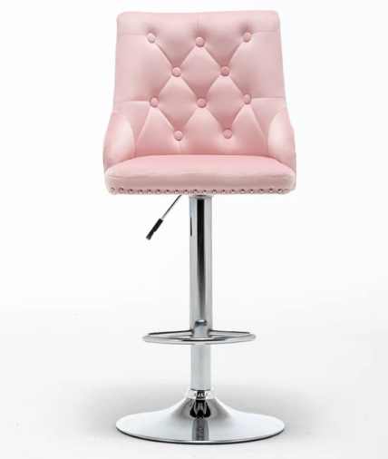 Cadeira Veludo Rosa c/ elevação